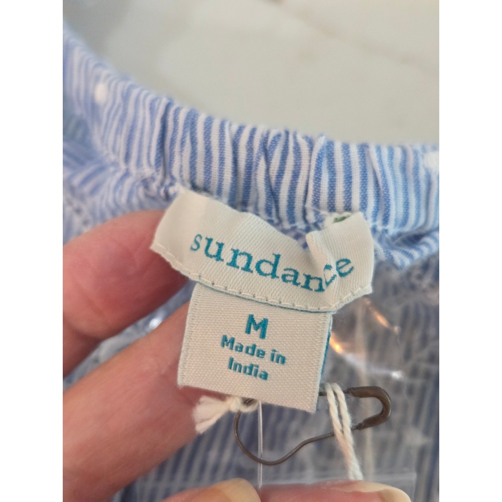 Sundance Lea Kerchief Camisole M Blue Embroidered Eyelet Tank Top Boho NWT - Picture 7 of 11